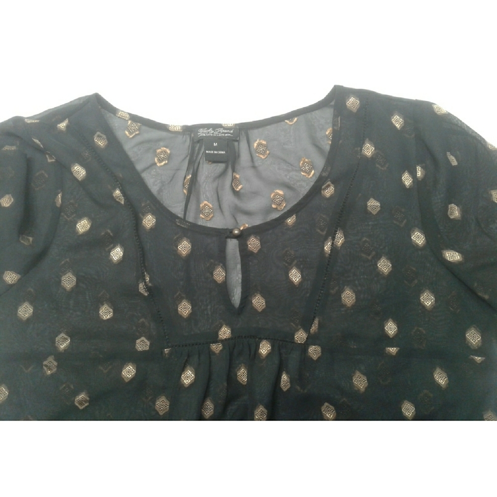 Lucky Brand live in love sheer blouse size M - Picture 2 of 7